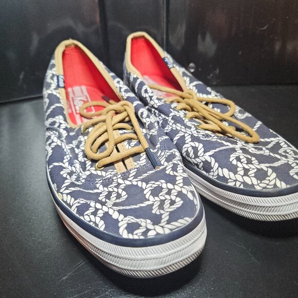 Keds Navy Blue & Champion Rope Print Lace Up Sneakers Size 6 - Picture 10 of 16